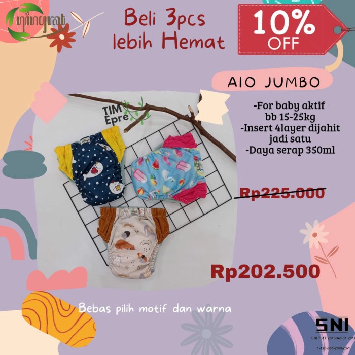 Paket Hemat Clodi Ningrat Popok Kain Pampers Cuci Ulang Diskon Promo