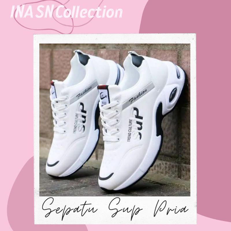 12.12,Promo sepatu sneakers pria sup terpopuler hitam,putih,navy 39,40,41,42,43 cocok buat main,seko