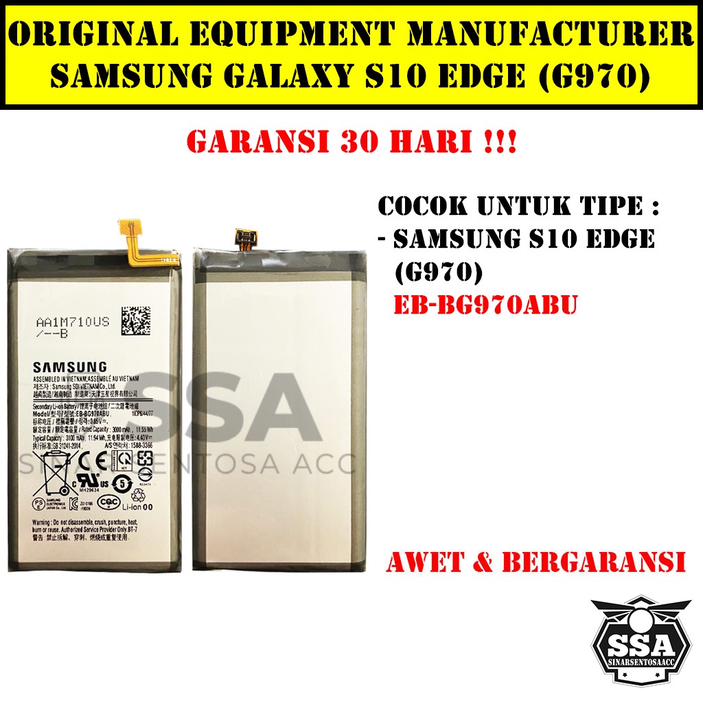 Baterai Original OEM Samsung Galaxy S10 Edge G970 EB-BG970ABU BG970ABU EBBG970ABU S 10 HP Ori Battery Batrai Batre Batu Batere GARANSI AWET MURAH