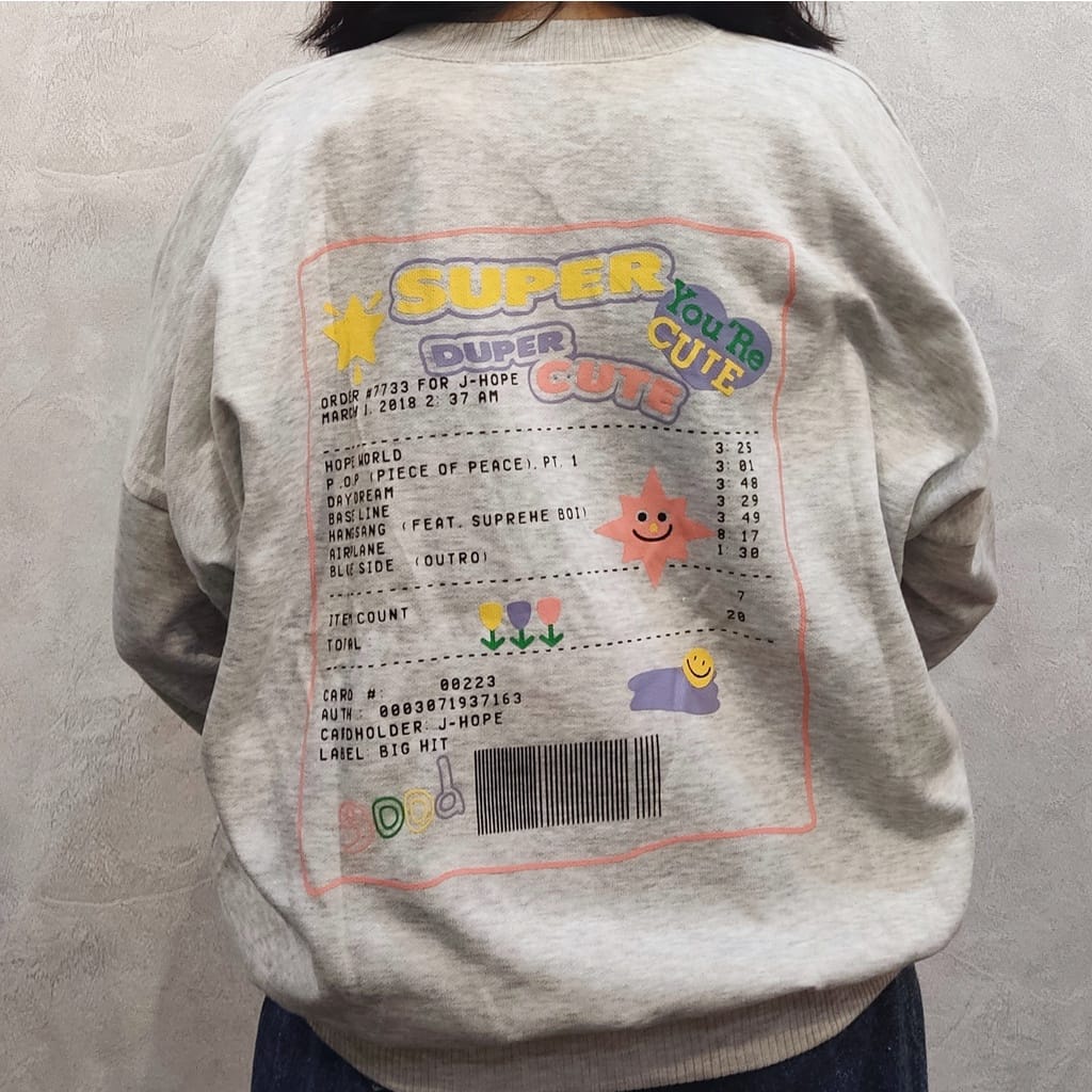 DUPER CUTE (2SIDE) SWEATER CREWNECK BAHAN FLEECE