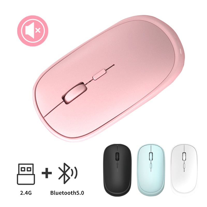 Mouse Wireless Optical Bisukan Slim Tipis 2.4G Portabel Mouse Gaming Office Dengan Untuk PC Laptop