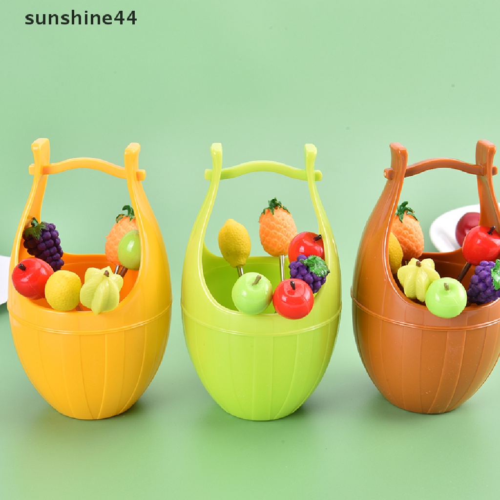 Sunshine 6pcs Tusuk Buah / Kue / Dessert Untuk Pesta Anak