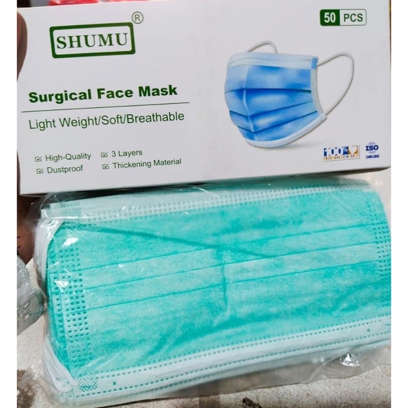 MASKER SHUMU 3ply earlop isi 50pcs 1box