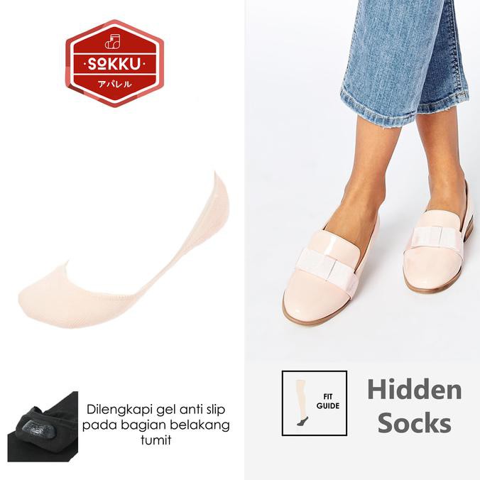 KUALITAS BAGUS KAOS KAKI BAWAH MATA KAKI HIDDEN INVISIBLE POLOS PINK CREAM HITAM - HITAM FREE