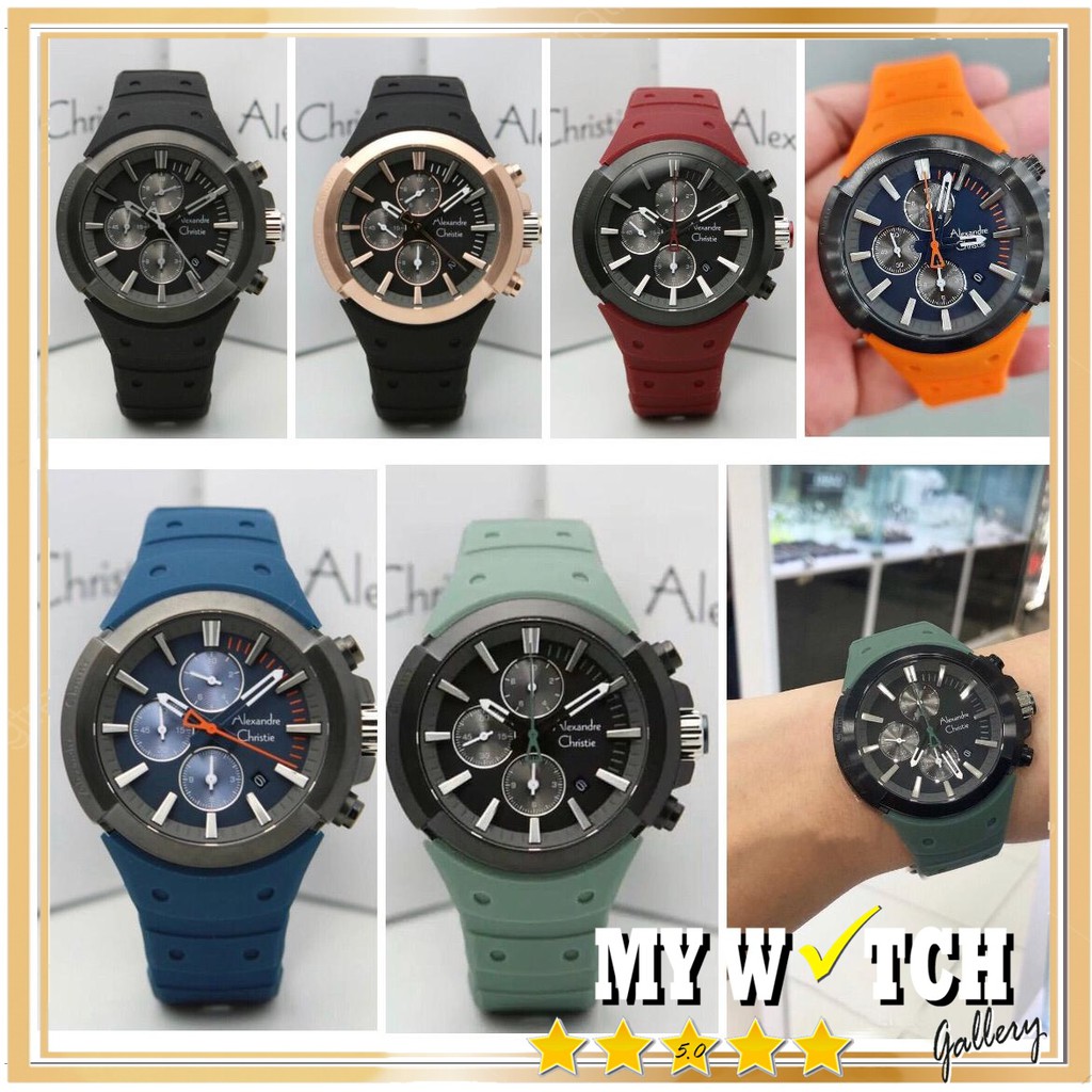 Jam Tangan Alexandre Christie / Alexander Pria AC 6566 MC Chronograph Original Diameter 4,4 cm