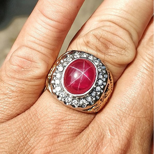 CINCIN BATU PERMATA RUBY SIAM STAR MINIMALIS