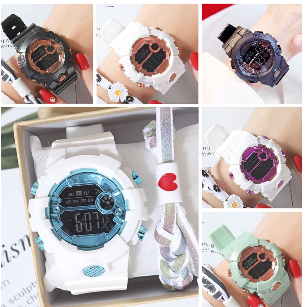 Jam Tangan Sport Digital  Rubber Untuk Wanita Dan Pria Fashion Gaya Korea Import