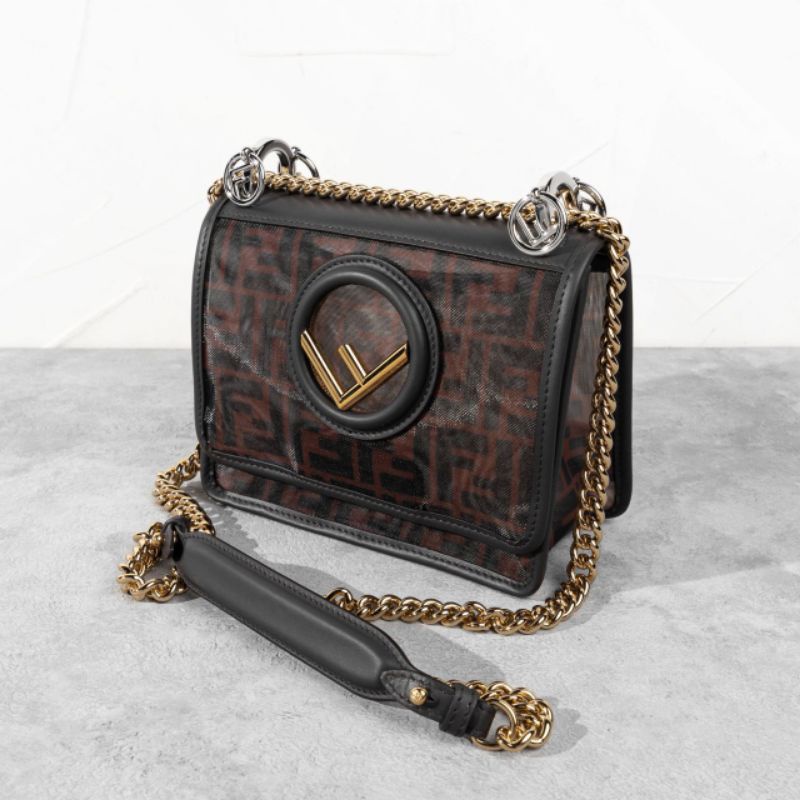 FENDI FF Kan I Mesh Shoulder Bag Small
