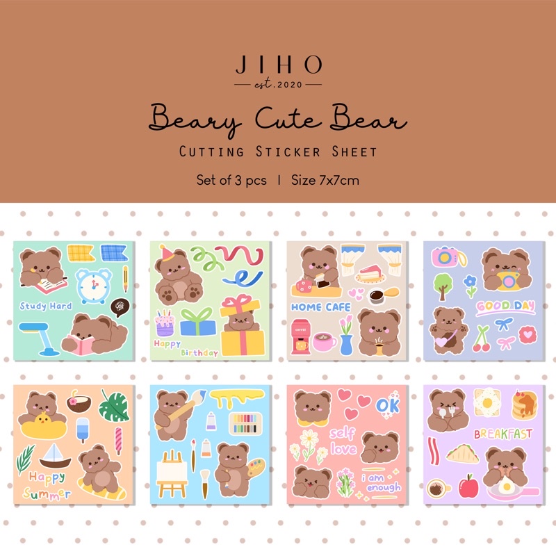 

Beary Cute Bear Cutting Deco Sticker Sheet