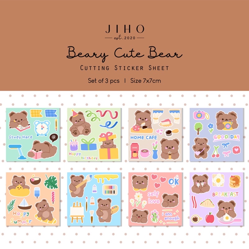 

Beary Cute Bear Cutting Deco Sticker Sheet