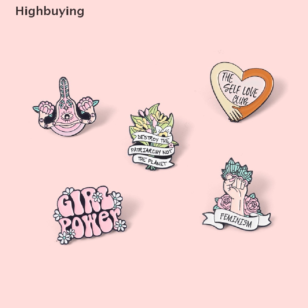 Hbid Bros Pin Enamel Desain Wanita Rahim Power Club Love Untuk Hadiah