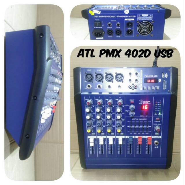 POWER MIXER AUDIO 4 CHANNEL ATL PMX 402D USB