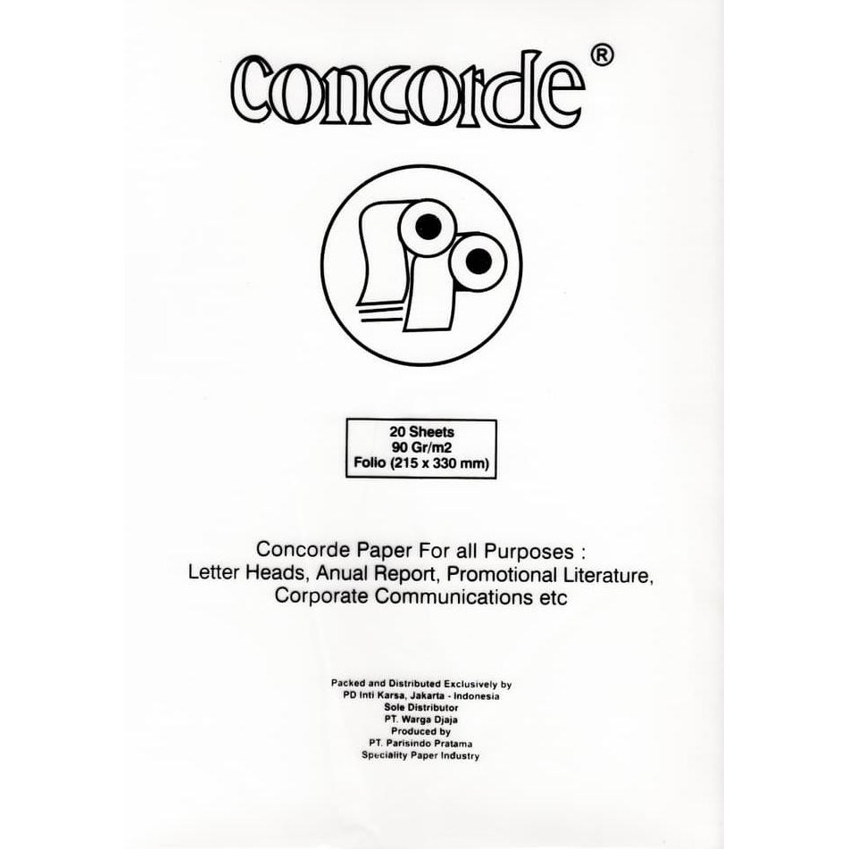 

Kertas Concorde 90gram ukuran A4 (1 pak isi 20 lembar)