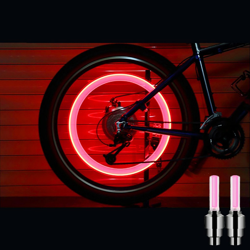 [Premium Store]1PCS Tutup Pentil Nyala Lampu / Pentil Roda Lampu Motor Sepeda Mobil / Gowes yuk-Merah