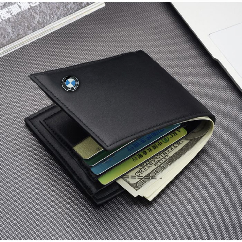 SHOPEE 6.6 SUPER SALE!! Dompet Logo BMW original F30 Dompet Pendek Pria dompet Kulit Lipat Dua Model Sporty terbaru men wallet + Bonus Box Exclusive