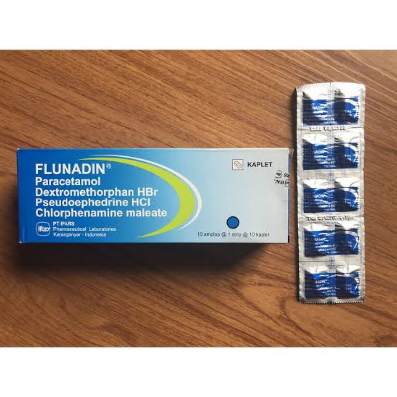 ORIGINAL FLUNADIN PARACETAMOL 1 STRIP 10 TABLET / OBAT KAPSUL FLU BATUK DEMAM