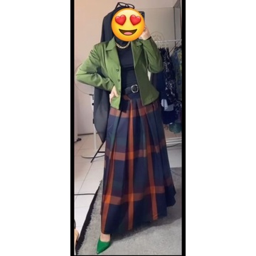 ROK FLANEL IMPORT PANJANG/ROK KOTAK FLANEL PANJANG/ROK FLANEL IMPORT MURAH/ROK SEMIWOL-Pict 2