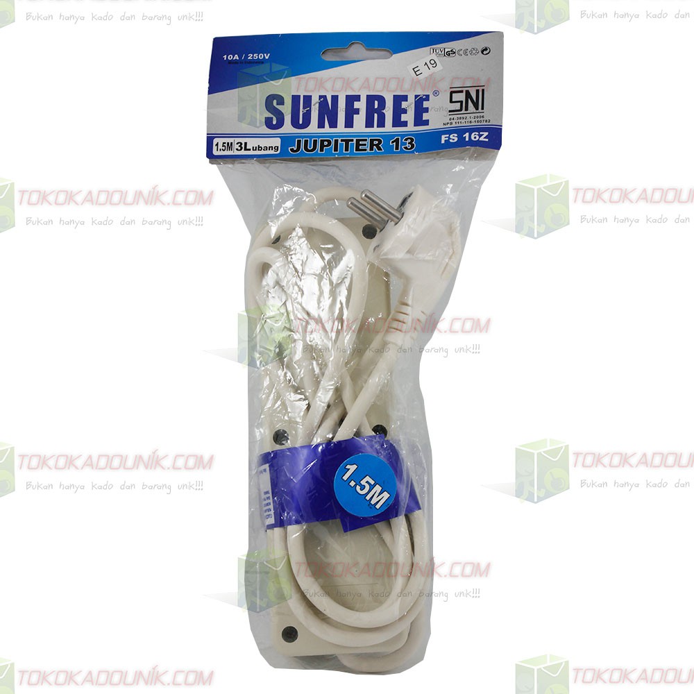 Kabel Jupiter / OMI 13 SNI - Stop Kontak Kabel 1.5 Meter SNI 3 Lubang