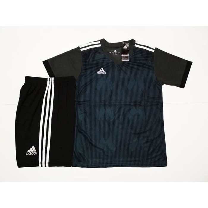 Olahraga Setelan Jersey Bola / Futsal (Cocok Untuk Kaos Tim) AD41 BLACK GREY