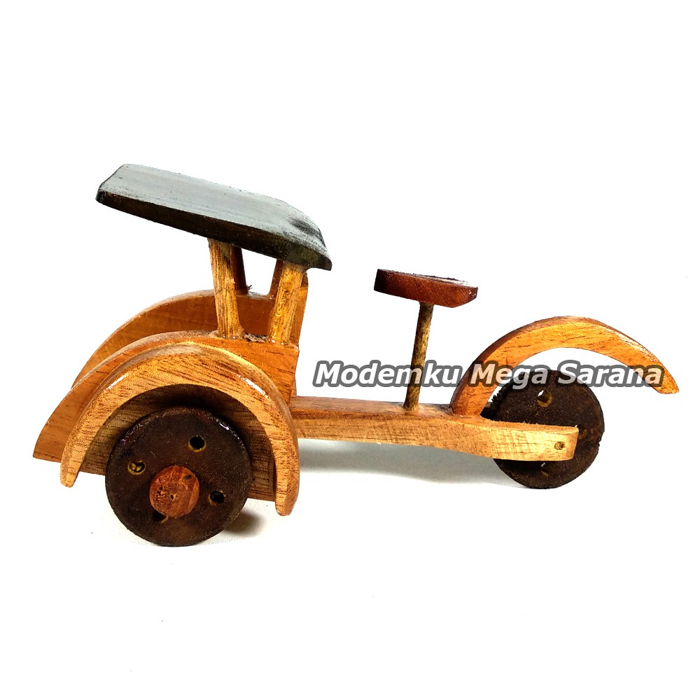 Diecast Miniatur Becak Kayu - Ukuran S Mini 16x8x8 cm