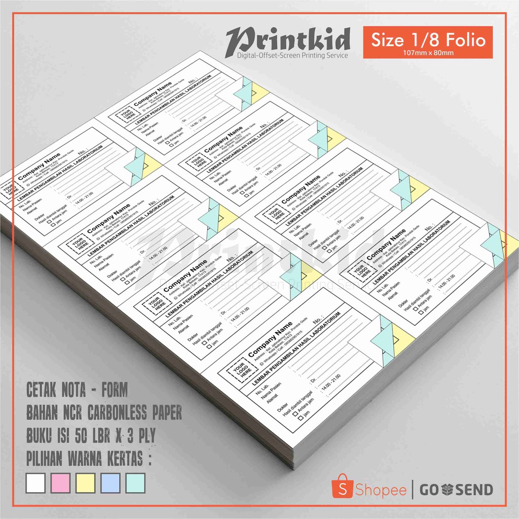 

Cetak Nota/Bon Ukuran 1/8 Folio - 3 PLY
