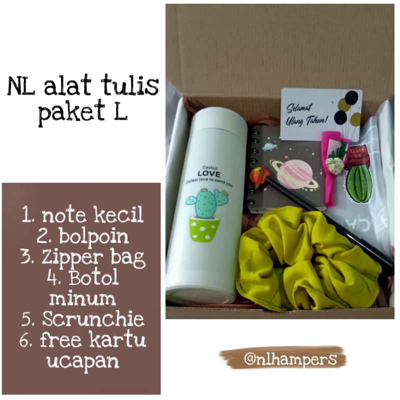 

HAMPERS/GIFT BOX ALAT TULIS KADO ULANG TAHUN MURAH SIMPEL