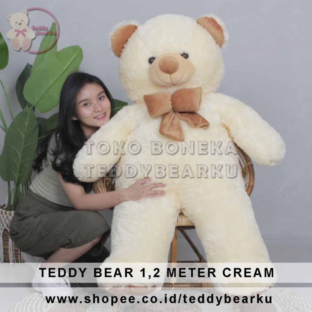 Boneka Teddy Bear Super Jumbo 1,2 Meter Warna Cream