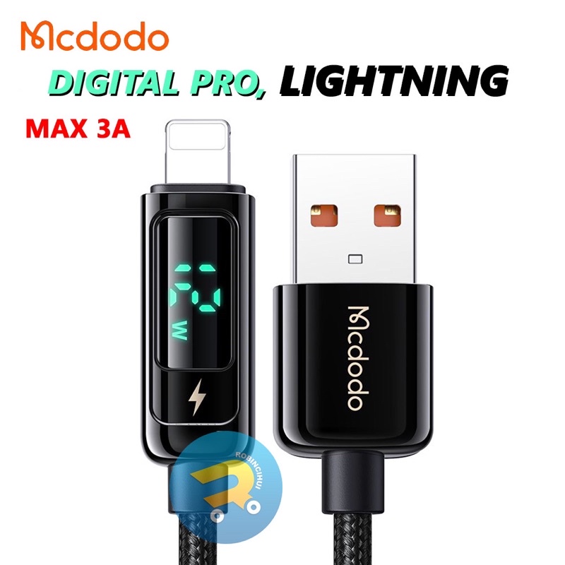 MCDODO Kabel Lightning Digital Display Pro Fast Charging 3A - Charger - Kabel Data Fast Charging - Charger Fast Charging –  Lightning Fast Charging - Kabel Charger ORIGINAL