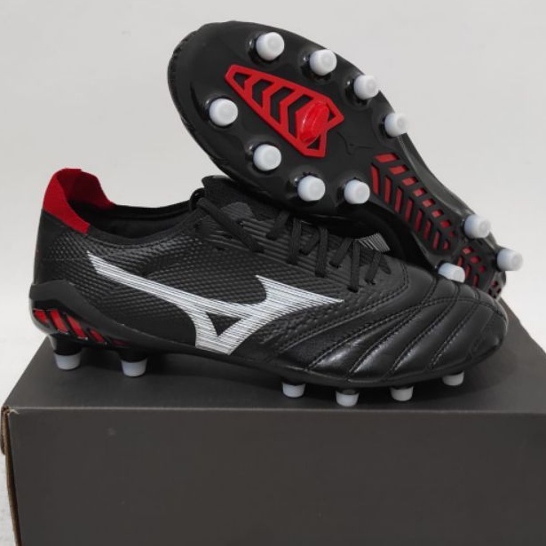Sepatu Bola Mizuno Morelia Neo3 Beta Black White Red Fg