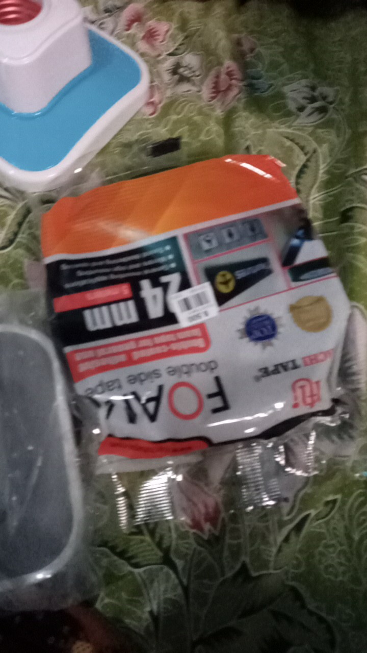 Double Tape Foam Lebar (2,4cm) 24mmx5m Isolasi Bolak Balik Spon Perekat Lampu Led Strip Lengket