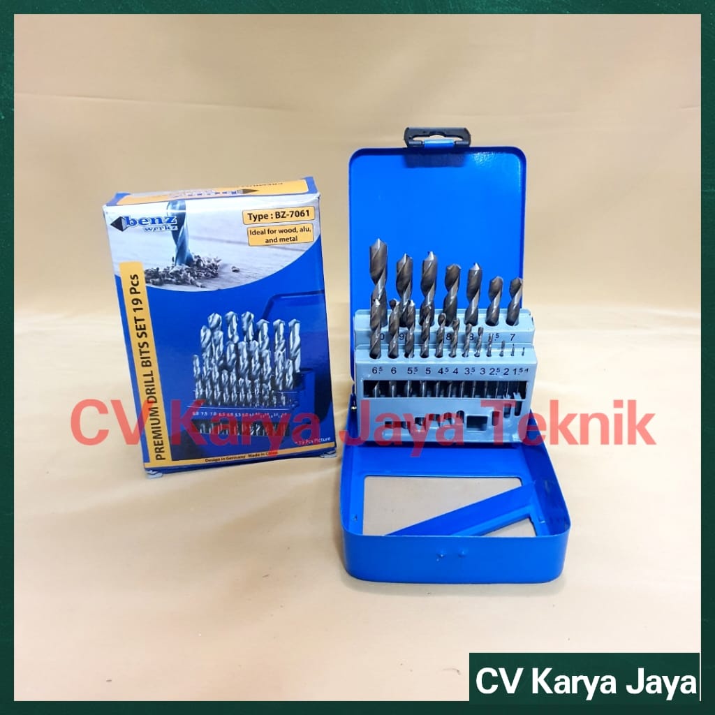 Mata Bor Besi Set 19 Pcs Benz / Drill Bits Set HSS