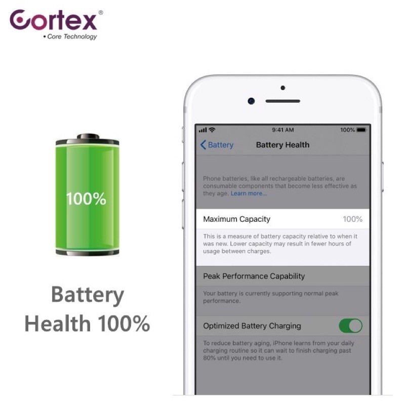 Cortex Bateray 6plus Battery Hight Capacity Original Batre Batrai Handphone 6+