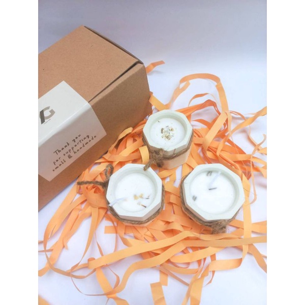 Gift Box hampers Scented Candle Lilin Aromaterapi 3pcs | Gift Box Birthday Graduation Wedding