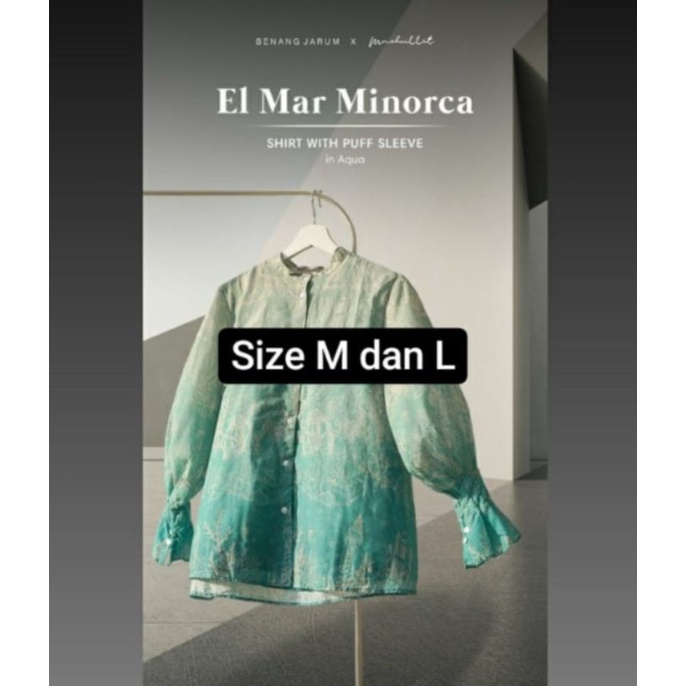 El Mar Minorca Shirt with Puff Sleeve Benang Jarum Buttonscarves