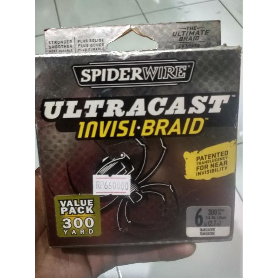Senar PE UL Spider Wire Ultracast Invisi Braid 6Lb 300Yard