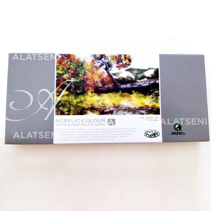 

PERALATAN MELUKIS MARIES ACRYLIC COLOUR/ COLOR/ CAT AKRILIK SET 12 WARNA 12ML / MARRIES ALAT LUKIS
