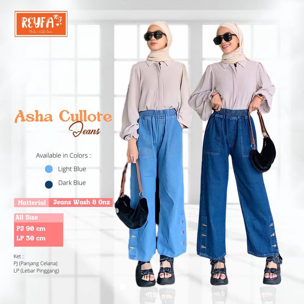 Kulot jeans wanita Asha Cullot Jens by Reyfa