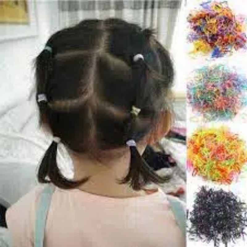 Medan Termurah Best seller Korean style Karet rambut + Pouch isi +/- 500pcs