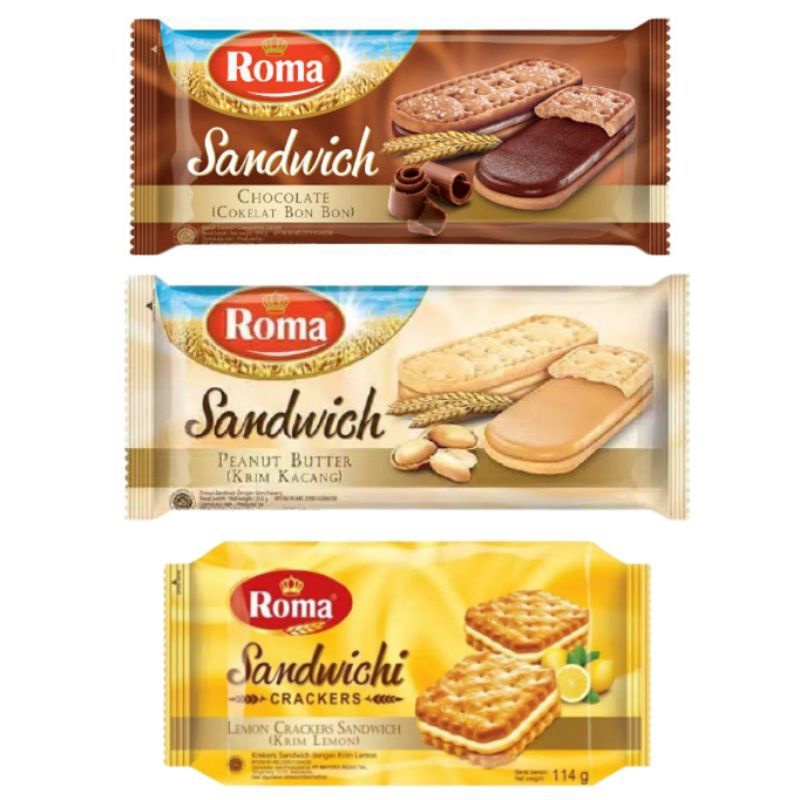 

Roma sandwichi coklat, peanut, lemon 216 Gram