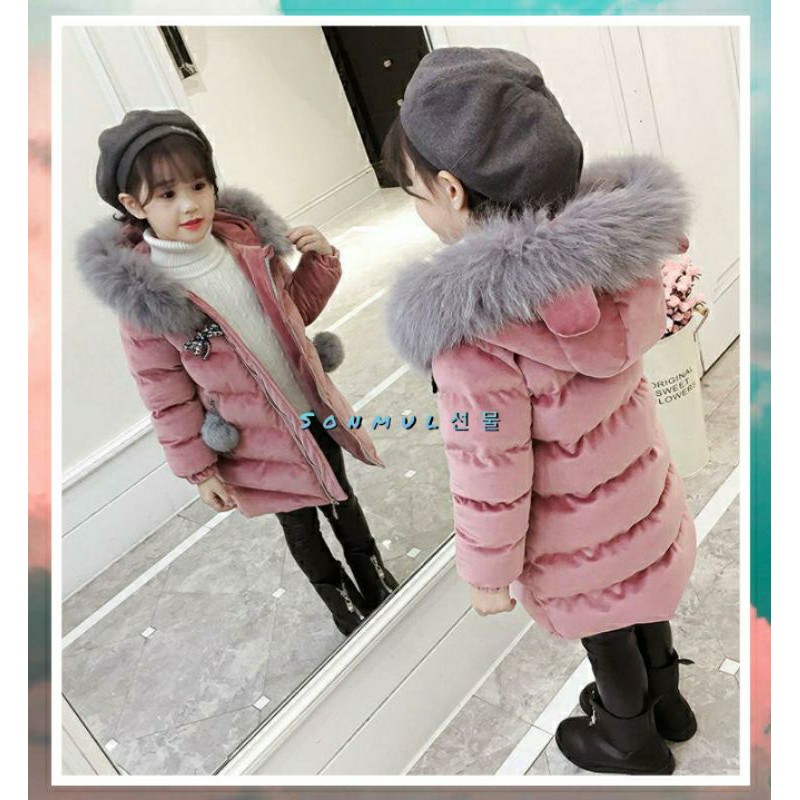 READY INDONESIA KIDS GIRL VELVET WINTER COAT IMPORT JAKET MANTEL MUSIM DINGIN ANAK PEREMPUAN