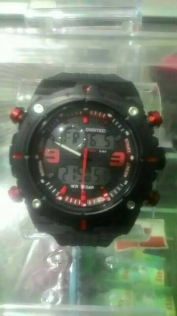 Jam tangan outdoor digitec, dual time analog dan digital