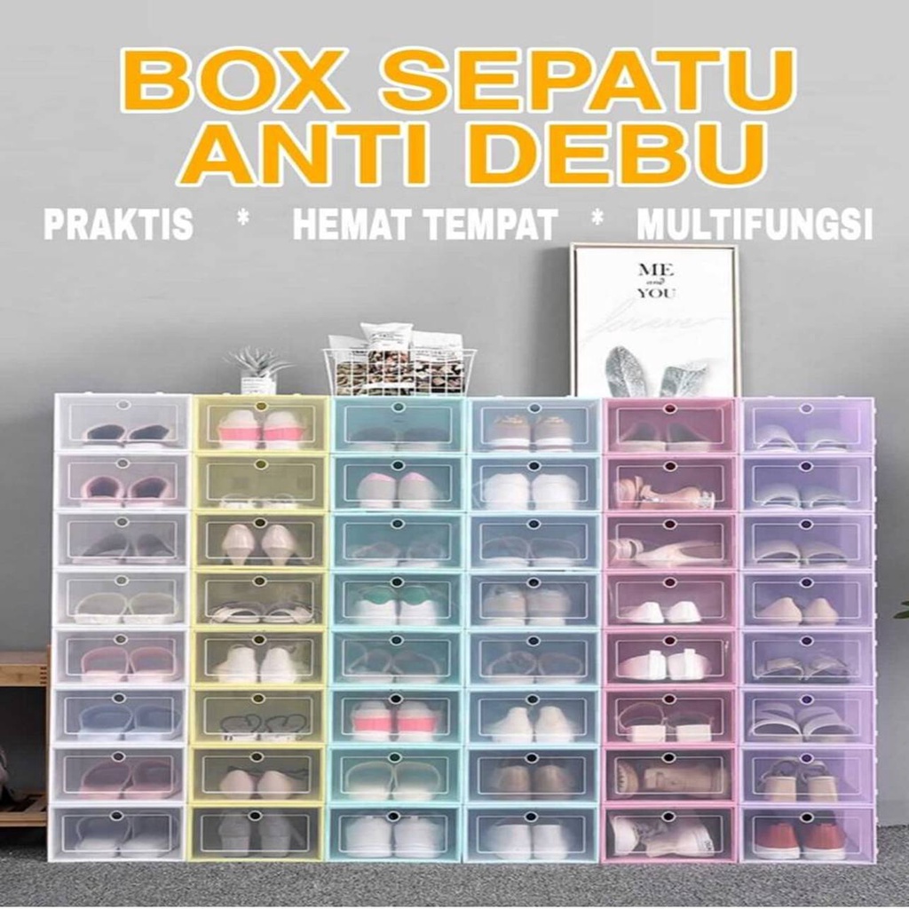 Jual E Kotak Sepatu Lipat Rak Sepatu Plastik Penyimpanan Box