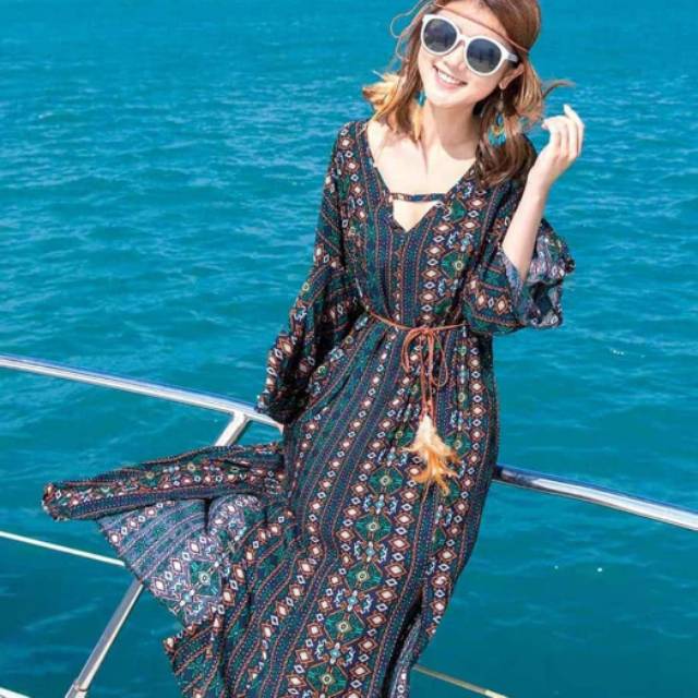 INDIANA LOOSE VELOVE MAXI DRESS