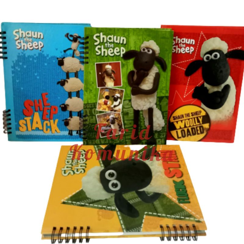 [HUSNA COLLECTION] BUKU DIARY Motif SHAUN THE SHEEP / BUKU NOTE BOOK / RING BOOK