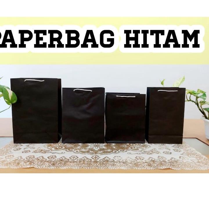 

Ready IZECW paper bag hitam polos / paperbag hitam tas kertas HITAM / Tas kertas belanja shoping bag Kantong Souvenir 51 Diskon Promo