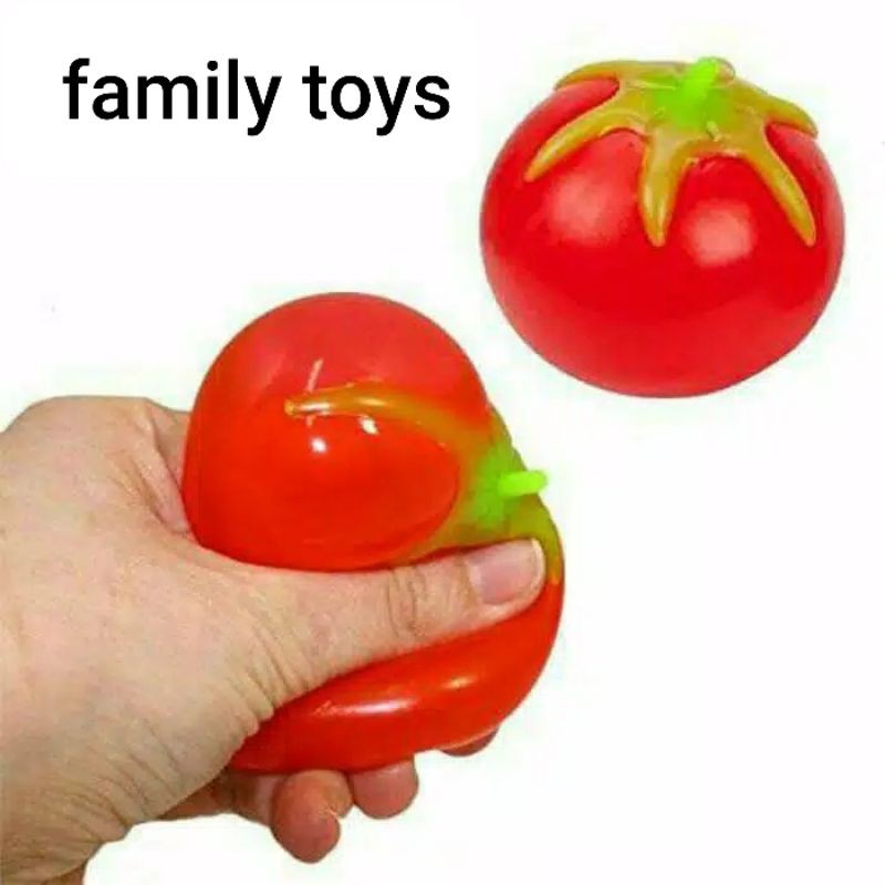 family games Mainan tomat banting lempar pencet squishy tomato anti stress ball toys