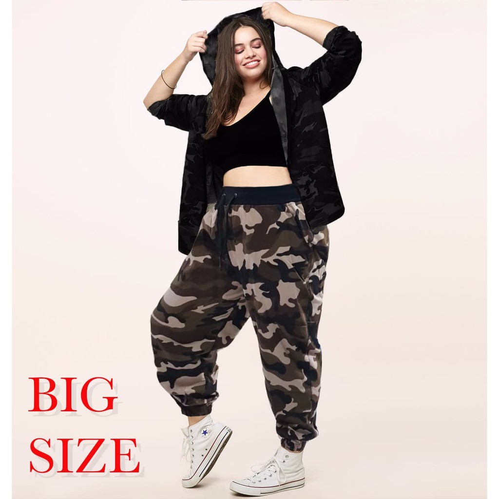 BERKUALITAS TINA BIG SIZE Celana  Wanita  Jogger  Army 