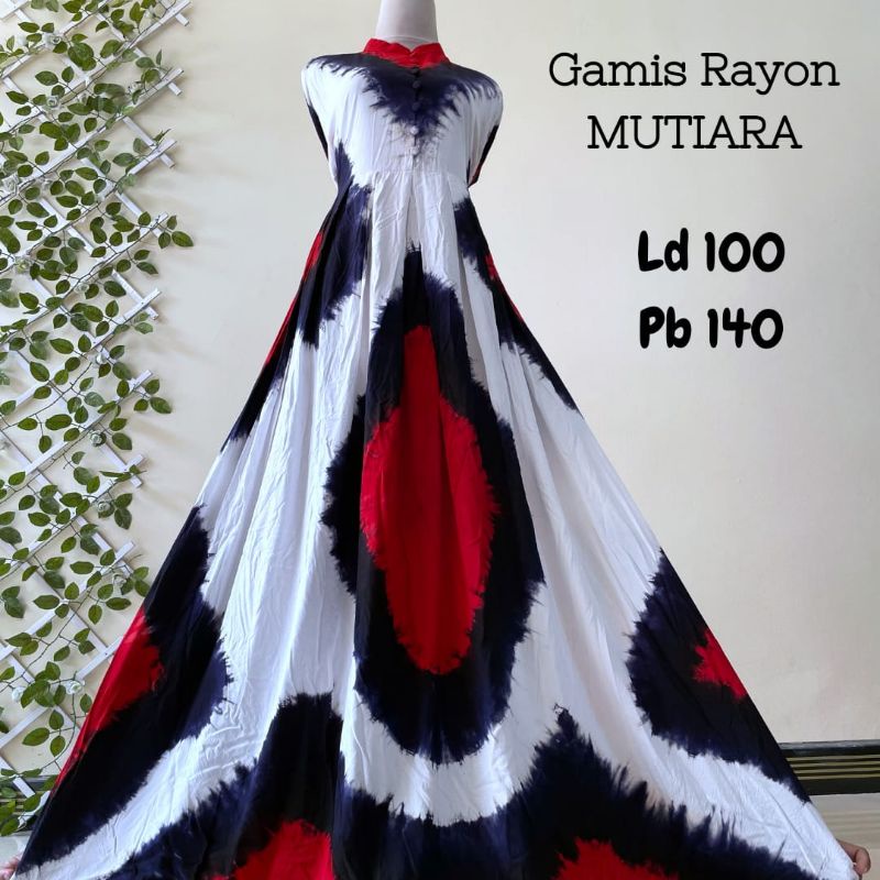 gamis twill rayon candimekar warna merah putih