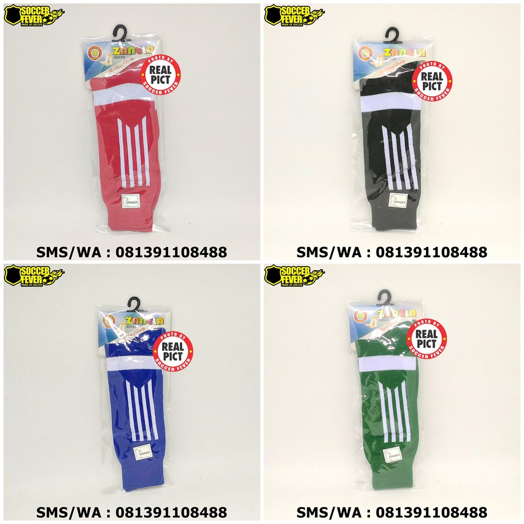 Kaos Kaki Anak Olahraga Sepak Bola Futsal Zanela Merah Hitam Biru Hijau