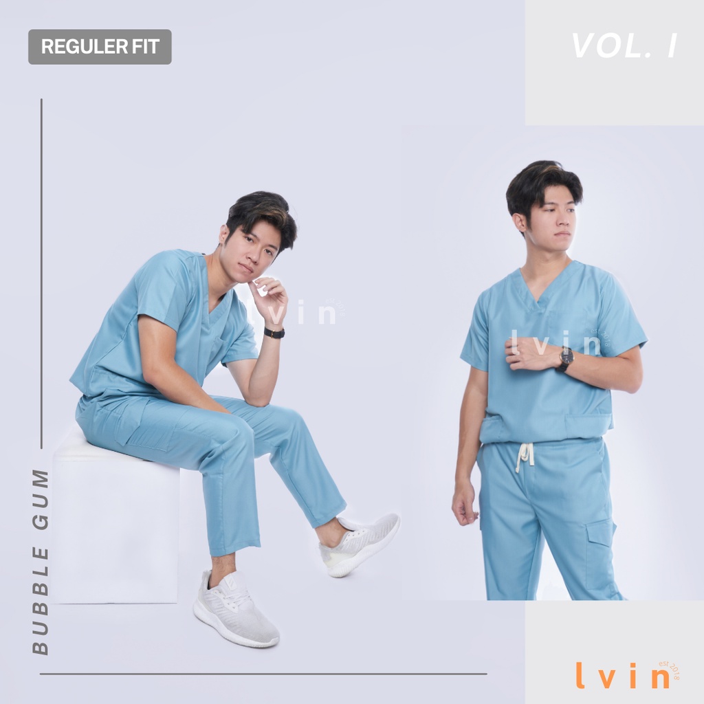 [ Lvin ] Vol I - Baju OKA Celana Reguler Fit / Baju Jaga / Set Baju Celana Jaga Oka / Dokter Lengan Pendek / Baju OK / Bright Series